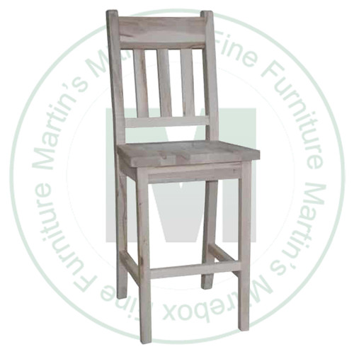Wormy Maple Dakota 30'' Slat Back Bar Chair 16''D x 18''W x 49''H
