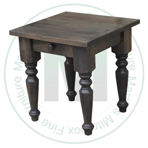 Wormy Maple Nith River End Table With 3 1/2'' Turned Legs