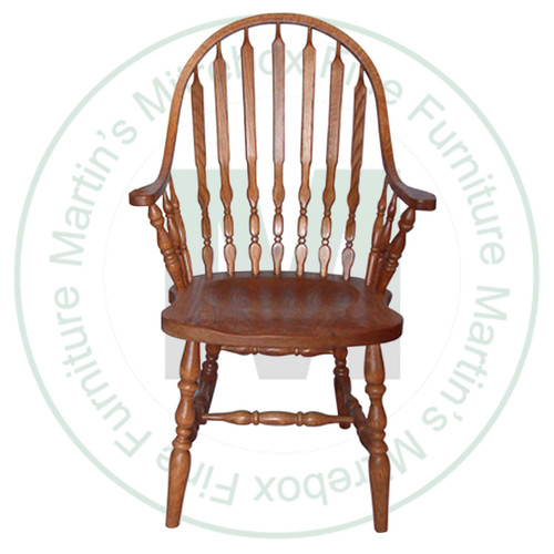 Oak Fancy Arrow Arm Chair Has Wood Seat