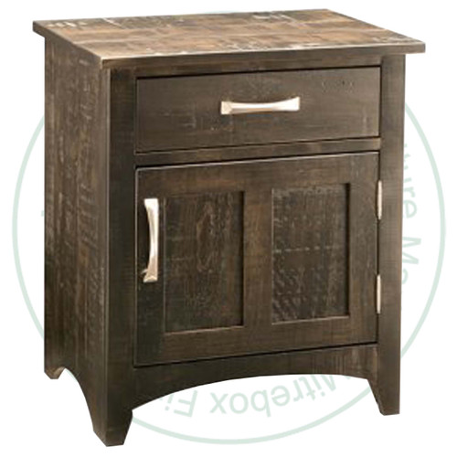 Wormy Maple Bancroft Night Stand 19''D x 25''W x 29.5''H With 1 Drawer and 1 Door