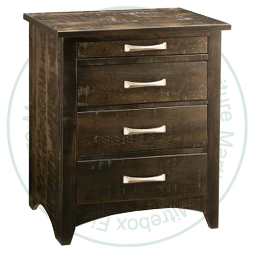 Wormy Maple Bancroft Night Stand 19''D x 25''W x 29.5''H With 3 Drawers and Pull Out Tray