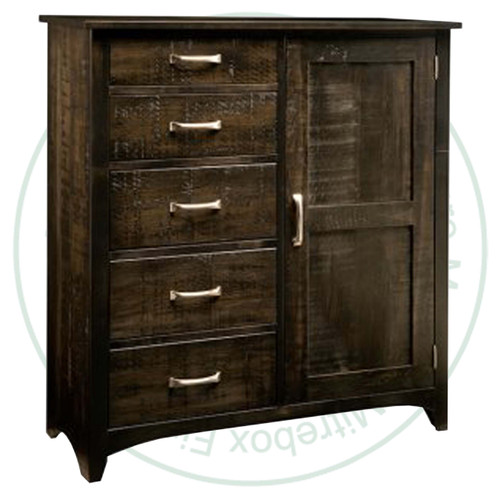 Wormy Maple Bancroft Gentleman's Chest 19''D x 47''W x 51''H With 5 Drawers And 1 Door
