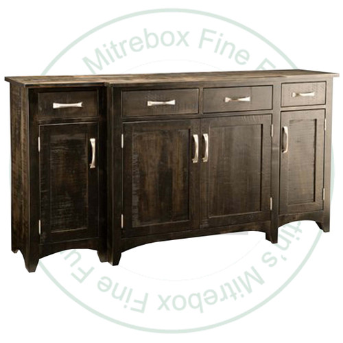 Wormy Maple Bancroft Sideboard With Bump Out 19''D x 73''W x 38''H With 4 Wood Doors And 4 Drawers