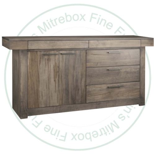 Wormy Maple Baxter Sideboard 19''D x 79''W x 37.5''H With 5 Drawers And 2 Doors.