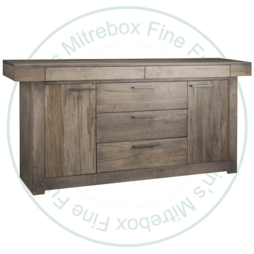 Wormy Maple Baxter Sideboard 19''D x 79''W x 37.5''H With 5 Drawers And 2 Doors