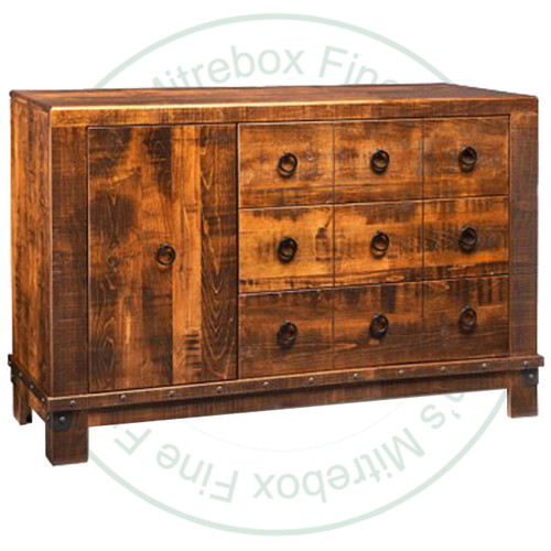 Wormy Maple Barrelworks Sideboard 54.5''W x 36.25''H x 18.5''D With 1 Wood Door