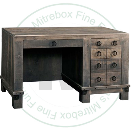 Wormy Maple Barrelworks 28''D x 52''W Single Pedestal Desk