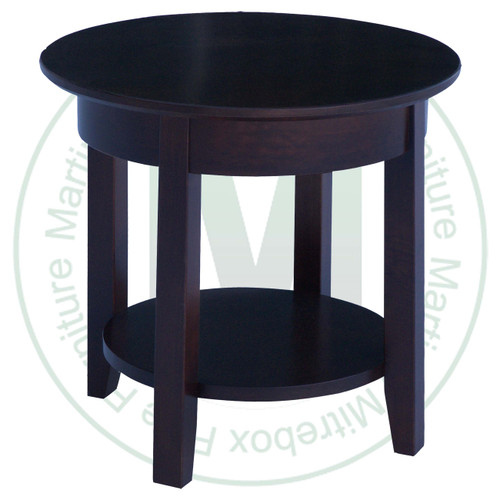 Wormy Maple Demi-Lume End Table 23''D x 23''W x 22''H With Shelf