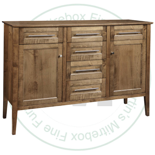 Wormy Maple Stockholm Sideboard 19.5''D x 59''W x 42''H With 6 Drawers And 2 Doors.