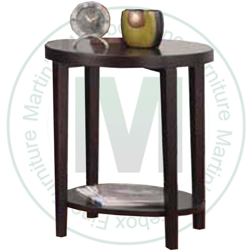 Wormy Maple Stockholm Round End Table 23''D x 23''W x 26''H With Shelf