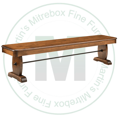 Wormy Maple Union Station Bench 16''D x 72''W x 18''H With Wood Seat
