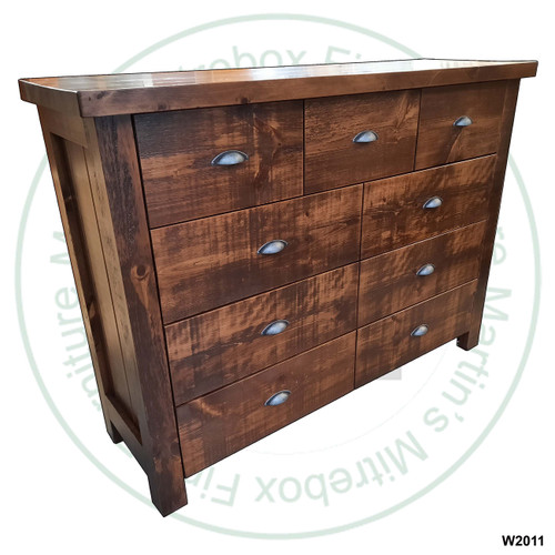 Wormy Maple Frontier Dresser 62''W x 47''H x 20''D With 9 Drawers