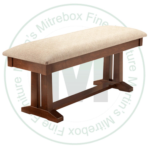 Wormy Maple Brooklyn Bench 16''D x 48''W x 18''H With Fabric Seat