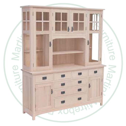 Maple Mission Hutch And Buffet 69''W x 82''H x 19.5''D