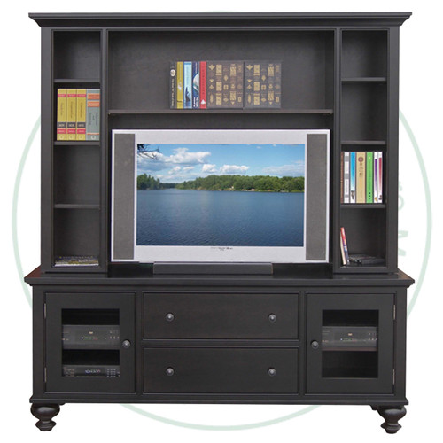 Maple Georgetown HDTV Cabinet With Hutch 19.5'' Deep x 74'' Wide x 80'' High
