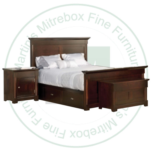 Pine Hudson Valley Single Platform Bed With 2 Drawers.