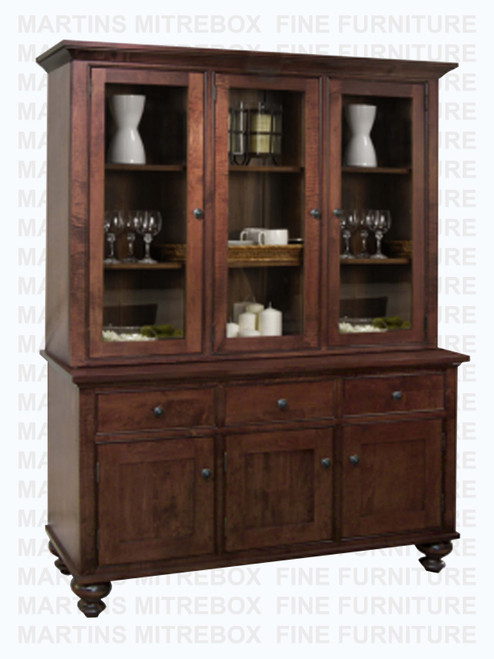 Oak Georgetown Hutch And Buffet 19.5'' Deep x 63'' Wide x 82'' High With 2 Drawers And 4 Doors