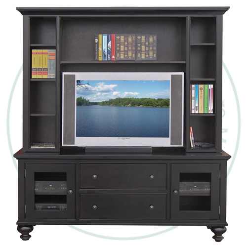 Oak Georgetown HDTV Cabinet With Hutch 19.5'' Deep x 74'' Wide x 80'' High