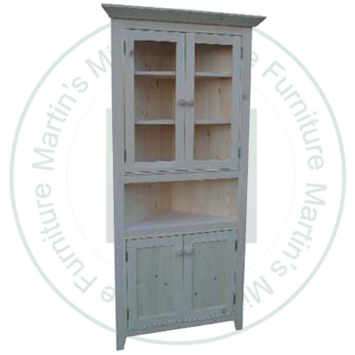 Wormy Maple Blue Nose Corner Hutch And Buffet 32''W x 77''H x 16''D