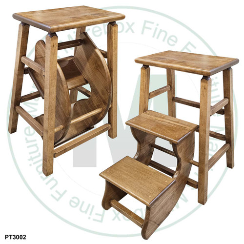 Wormy Maple Folding Step Stool With Square Legs