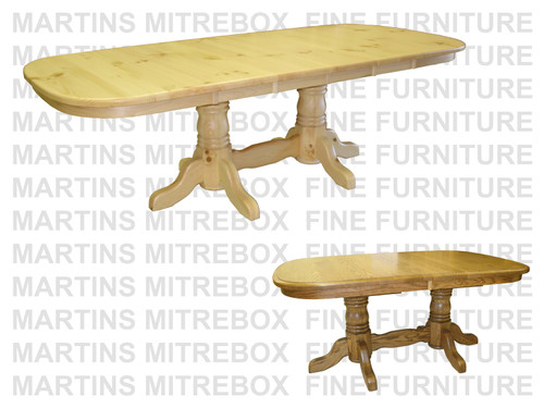 Wormy Maple Martin Collection Double Pedestal Table 42''D x 96''W x 30''H With 3 - 12'' Leaves Table Has 1.25'' Thick Top