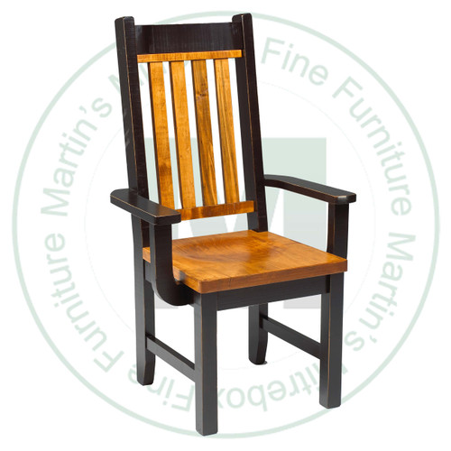 Maple Dakota Small Slat Back Arm Chair 20''D x 20''W x 40''H