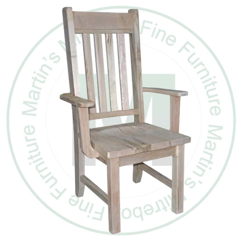 Oak Dakota Large Slat Back Arm Chair 20''D x 20''W x 44''H
