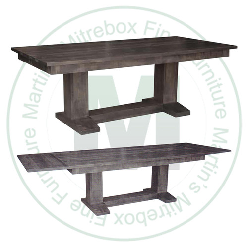 Oak Dakota Solid Top Pedestal Table 42'' Deep x 72'' Wide x 30'' High With 2 - 12'' Leaves.