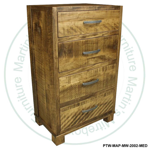 Pine Backwoods Mill sawn 4 Drawer Hi boy
