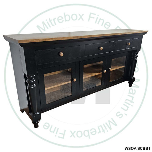 Oak Bevel Top 3 Door 3 Drawer Server