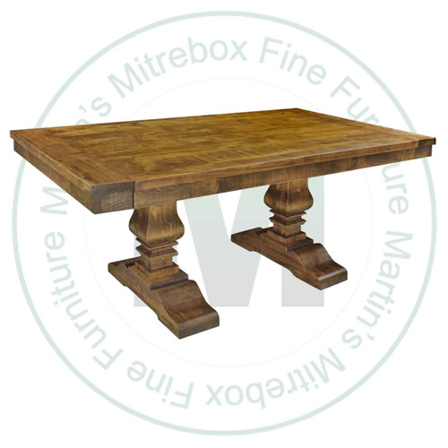Pine Century Solid Top Double Pedestal Table 42''D x 60''W x 30''H