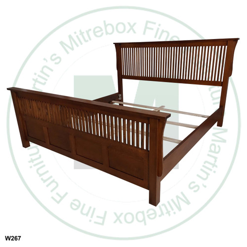 Oak Mission Split Panel Footboard Queen Bed