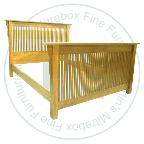 Oak Double Mission SpIndle Bed