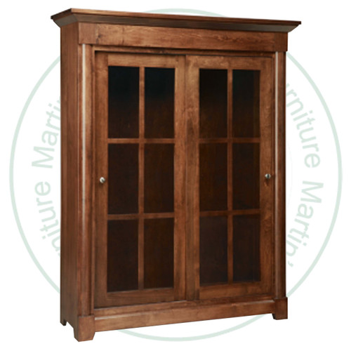 Maple Hudson Valley Library Cabinet With 2 Sliding Glass Doors