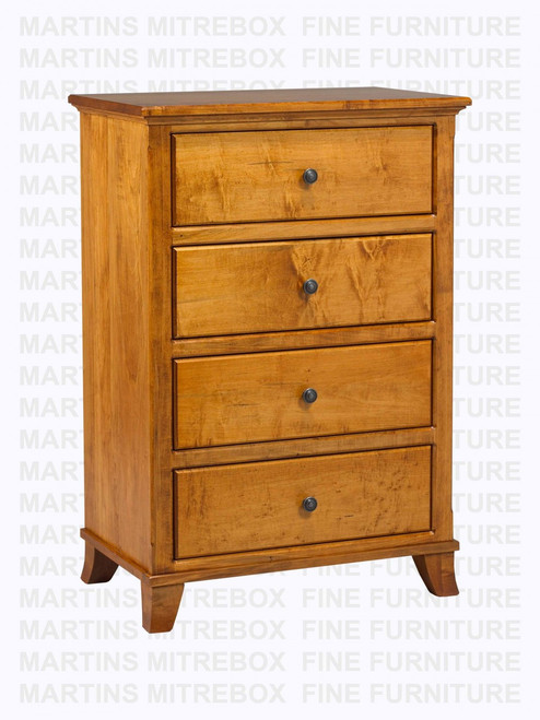 Maple Bourbon Chest 4 Drawers 18''D x 30''W x 43''H