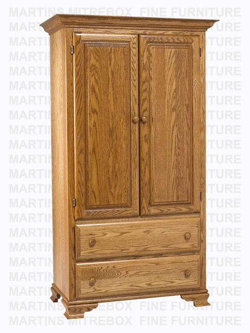 Wormy Maple Country Lane Armoire Plain Top 24''D x 36''W x 74''H