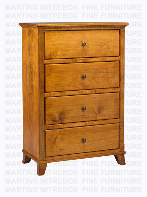 Oak Bourbon Chest 4 Drawers 18''D x 34''W x 50''H