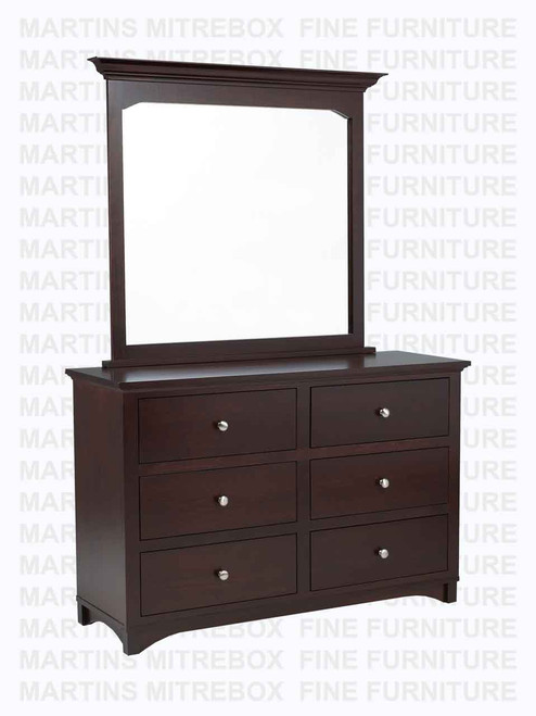 Wormy Maple Montana Dresser 6 Drawers 18''D x 36''H x 64''W