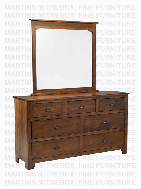 Maple Lakeview Dresser 7 Drawers 18''D x 36''H x 64''W