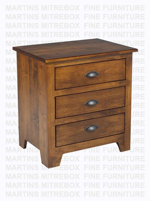Maple Lakeview Nightstand 3 Drawers 18''D x 26''W x 28''H