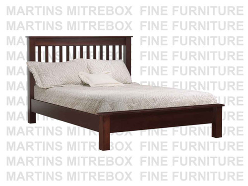 Oak Queen Montana Slat Bed With 48" Headboard and a 16" Footboard
