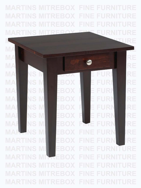 Oak Montana Tapered Leg End Table With 1 Drawer 23'' Deep x 21'' Wide x 24'' High