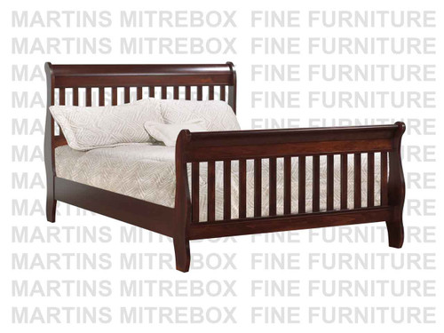 Wormy Maple Double Montana Sleigh Slat Bed With 48'' Headboard and a 33'' Footboard