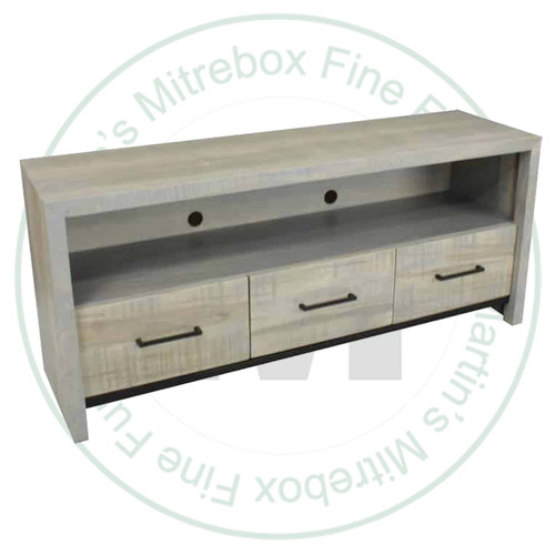 Maple Warehouse 3 Drawer TV Stand. Entertainment Centre Dimensions 17'' Deep x 60'' Wide x 26'' High. ( Texture : Millsawn. Hardware : 205 Pulls. )

