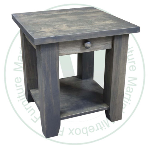 Maple Dakota End Table 22''D x 22''W x 24''H With Shelf and Drawer.