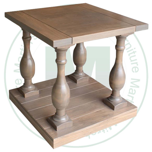 Maple Balustrade End Table. End Table Dimensions 24'' Deep x 24'' Wide x 24'' High. End Table has 1.25'' Thick Top. ( Texture : Hand Planed Top. )

