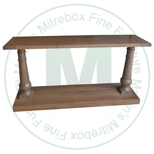 Pine Balustrade Sofa Table. Sofa Table Dimensions 16'' Deep x 60'' Wide x 30'' High. Sofa Table has 1.25'' Thick Top. ( Texture : Hand Planed Top. )
