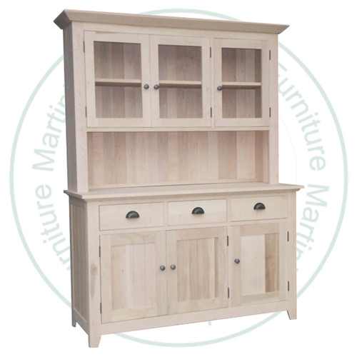 Wormy Maple Harvest Hutch And Buffet 23''D x 60''W x 84''H