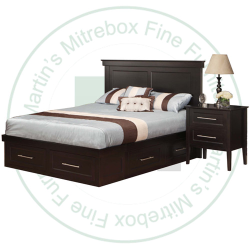 Oak Stockholm Double Combo Panel Bed With 6 Drawers