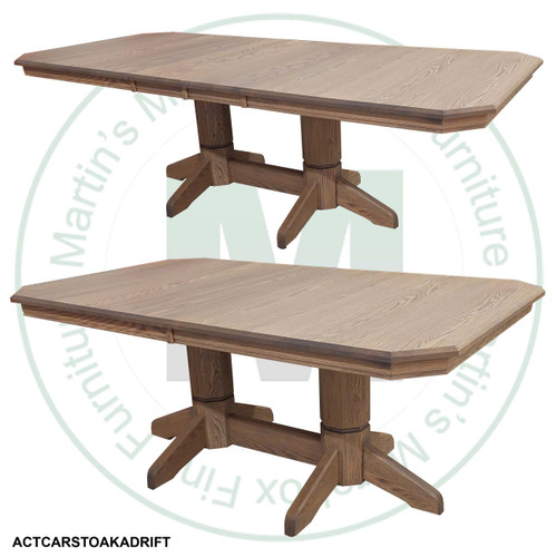 Oak Urban Classic Double Pedestal Table 48''D x 60''W x 30''H With 2 - 12'' Leaves